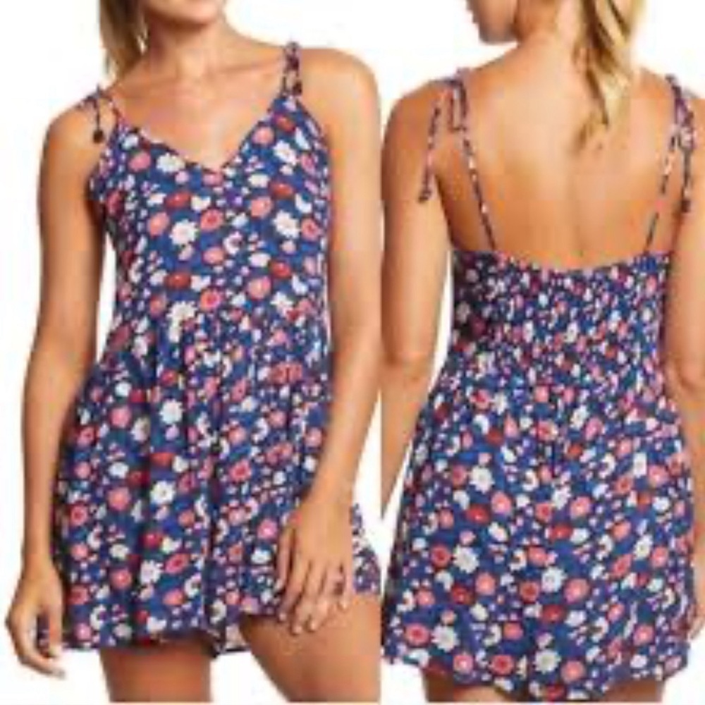 Kate Spade Botany Bay Swim Coverup Romper Blue Pink Floral SZ M